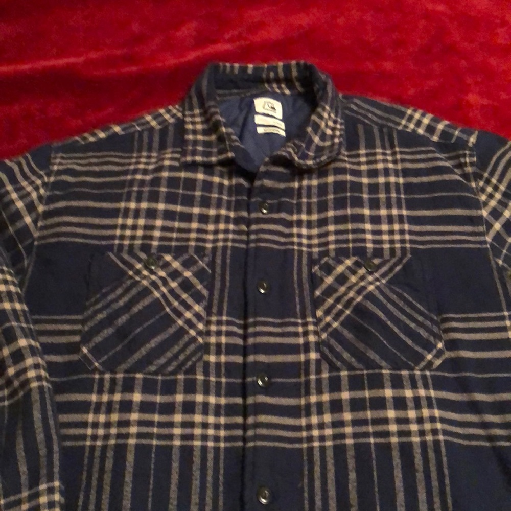 Quicksilver Navy Blue Lined Flannel XL